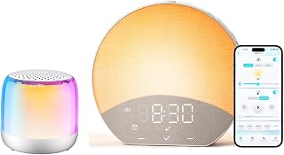 Glocusent Sound Machine with Night Light & Sunrise Alarm for Wake-Up Therapy