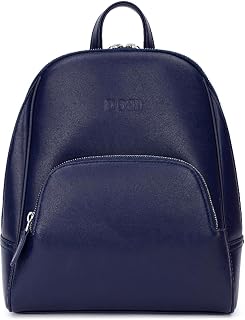 DOSHI Navy Blue Vegan Leather Backpack for Women