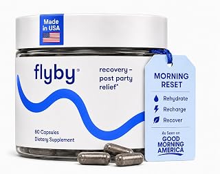 Flyby Recovery Supplement with Milk Thistle, Charcoal, & Ginseng - 80 Vegan Capsules, USA-Made