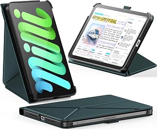 Infiland iPad mini Case with Pencil Holder & Kickstand, Auto Sleep/Wake, Midnight Green