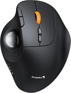 ProtoArc Ergonomic Wireless Trackball Mouse with Multi-Device Connectivity