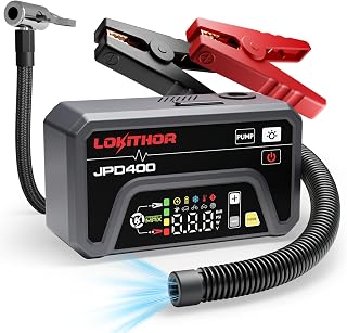 LOKITHOR JPD400 Portable Jump Starter with Air Compressor & Deflator