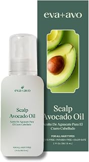Eva + Avo Organic Scalp Oil for Dry Scalps | Avocado-Infused Relief | Sulfate-Free, Rose Scented Treatment