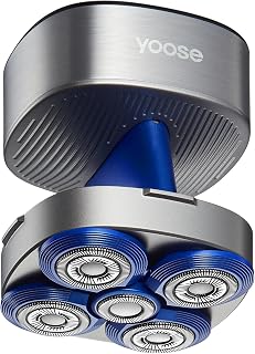 Yoose Magnetic 5-Blade Head Shaver for Men, Waterproof, USB-C Rechargeable, Travel-Friendly