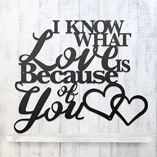 RealSteel “I Know What Love Is” Metal Wall Art, Romantic Love Sign for Valentine's Gift