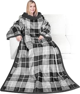 PAVILIA Cozy Wearable Blanket with Pockets for Women & Men