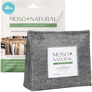 Moso Natural 300g Air Purifying Charcoal Bag for Odor Control in Closets & Bathrooms
