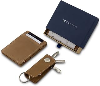 Garzini RFID-Proof Camel Brown Minimalist Wallet & Key Organizer for Men