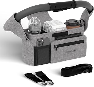 Mompush Stroller Organizer with Insulated Cup Holder & Pockets