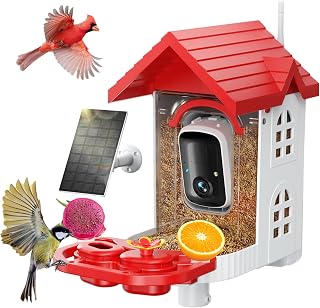 Smart Bird Feeder with Camera, AI Bird Species ID, Solar Power, Alerts, HD Video, for Gift Giving