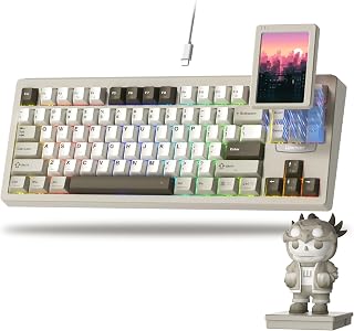 Womier DUO87 Modular Keyboard with Touch Screen, POM Switches, RGB for Gaming & Work