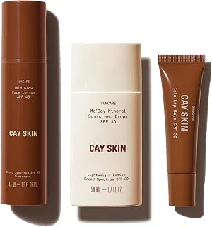 Cay Skin Isle Glow Moisturizer Set with SPF 45, Primer, and Lip Balm