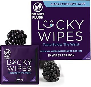 Sweetums pH-Balanced Black Raspberry Wipes for Men, 10 Count