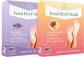 PLANTIFIQUE Foot Peeling Mask - 4-Pack for Soft, Cracked Heel Repair