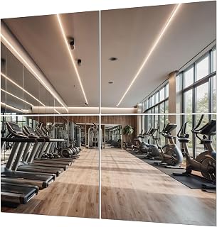 FAB Glass and Mirror 10x10 Full-Length Wall Mirror Tiles for Home Gym