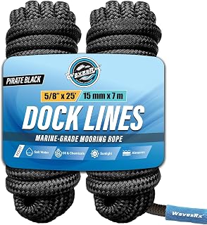 Premium Double Braided Marine Dock Lines for Boats & Pontoons