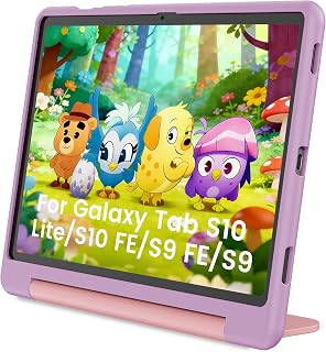 INFILAND Tab S10 FE/S9 FE Case with Handle for Kids (Lavender-Pink)