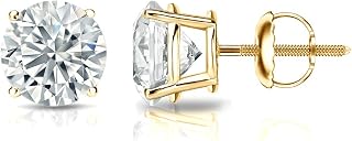 Diamond Wish 14k Gold Round Stud Earrings for Women (0.20-1.00 cttw)