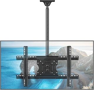 MOUNTUP 40-75" Flat/Curved TV Ceiling Mount with 360° Rotation & 99 lbs Capacity