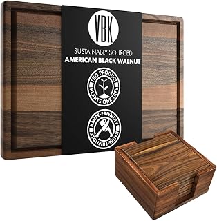 Walnut Cutting Board & Coasters Set (09x14)
