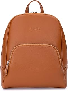 DOSHI Vegan Leather Slim Toffee Backpack for Women