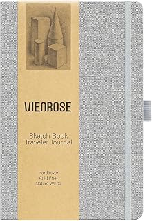 Vienrose Sketch Book with Linen Cover for Artists & Students