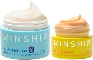 Kinship Supermello Gel Cream & Brightwave Vitamin C Eye Cream Bundle | Hydrating Face Lotion for All Skin Types