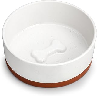 Malacasa Ceramic Dog Bowls for Medium Dogs, 3.5 Cup Capacity