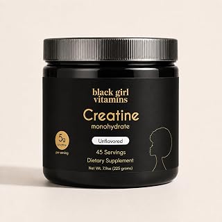 Black Girl Vitamins Creatine Powder for Glute Growth, 45 Servings