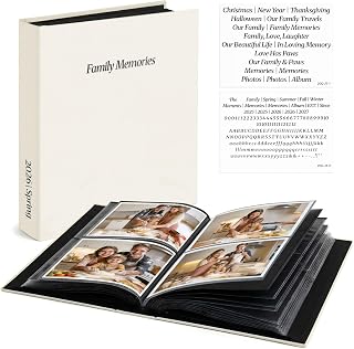 Vienrose 4x6 Photo Album with 200 Pockets for Family Memories