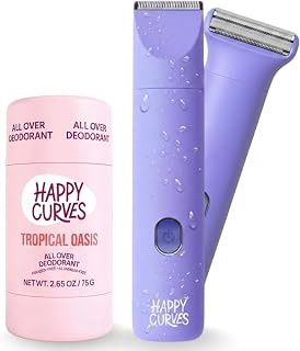 Happy Curves Natural Deodorant & Waterproof Bikini Trimmer Bundle for Women
