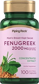 Piping Rock Fenugreek Capsules for Women | 100 Non-GMO, Gluten-Free Pills