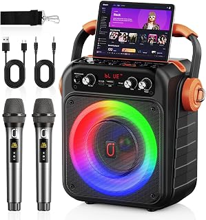 JYX Karaoke Machine with Bluetooth & 2 Mics for All Ages
