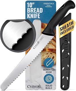 Cutluxe 10" Serrated Bread Knife with Cover