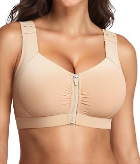 Brabic Wireless Post-Surgery Bra with Zip Closure for Women
