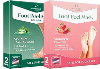 PLANTIFIQUE Strawberry Foot Peel Mask - 2-Pack for Gentle Exfoliation