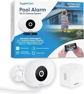 SwamCam Pool Alarm with ASTM F2208 Safety, Repeater & Keypad-Free