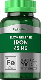 Piping Rock Iron Tablets, 45 mg, 200 Veggie Caps