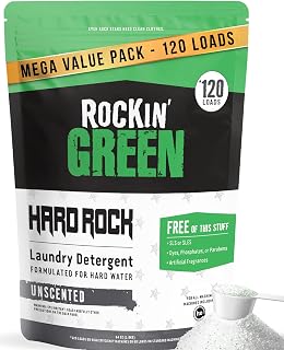 Rockin' Green Laundry Detergent for Hard Water, Unscented (120 Loads)