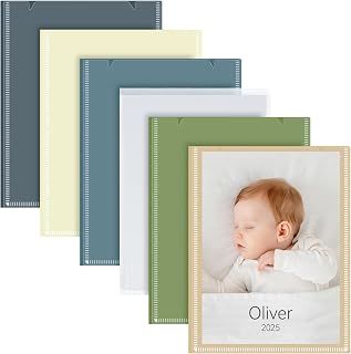 Vienrose 10x15 Scrapbook Sets – 6 Customizable Navy, Blue, Beige, Green, & Orange Albums