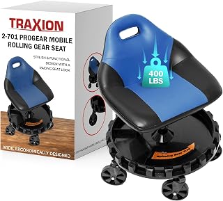 Traxion 400lb Capacity Rolling Gear Seat for Mobile Workstations