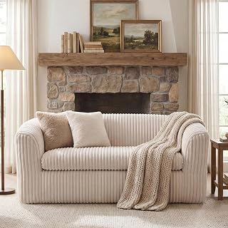 Claiks 55" Beige Bean Bag Couch for Cozy Bedrooms