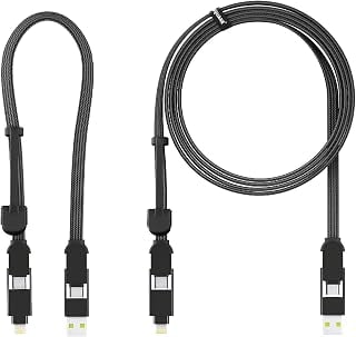 Rolling Square inCharge XL 6-in-1 Cable Bundle - Fast Charging for Multiple Devices, Black