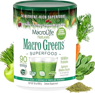 MacroLife Naturals Macro Greens Superfood, 90 Servings (30oz) Blend