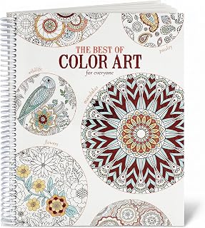 Leisure Arts Color Art Coloring Book for Women & Men, Over 90 Designs, 8.5" x 10.75
