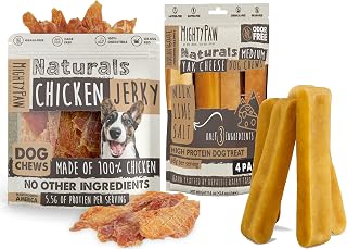 Mighty Paw Natural Dog Treats with Chicken Jerky & Yak Cheese Chews