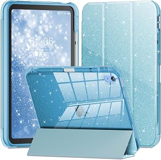 INFLAND iPad Case (11th Gen 2025 & 10th Gen 2022) with Pencil Holder & Shockproof Bumper, Sky Blue