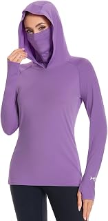 BASSDASH UPF 50+ Women's Hoodie with Breathable Face Mask