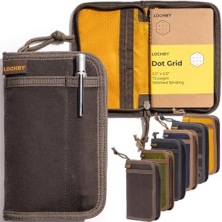 LOCHBY® Compact Journal | Travel-Friendly Waxed Canvas Notebook | Compatible with Field Notes, Moleskine