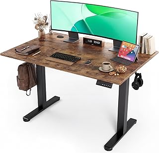 Claiks 40x24" Rustic Brown Electric Standing Desk